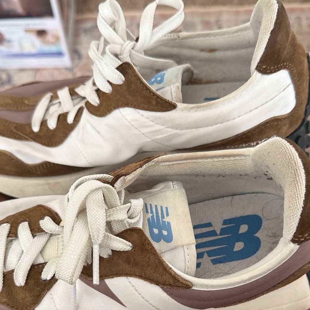New Balance Brown White Retro Runner Sneakers - Picture 9 of 10